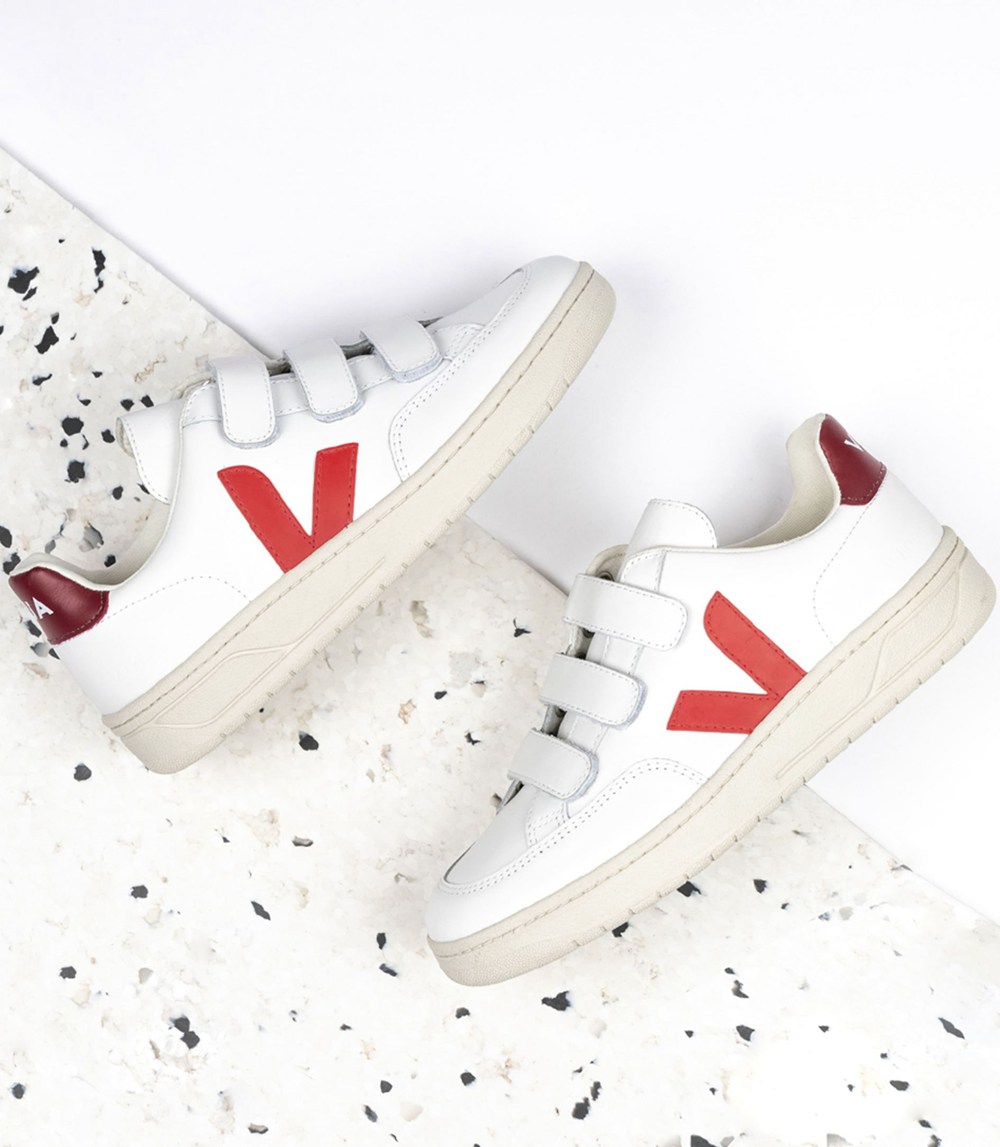 Veja Trainers Womens White - V-lock Leather - FOXJ-46803